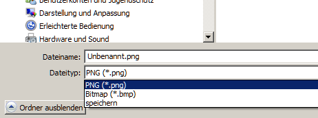 Beim Export des Bilds in eine Datei stellt der Webbrowser diese zwei Dateiformate zur Verfügung