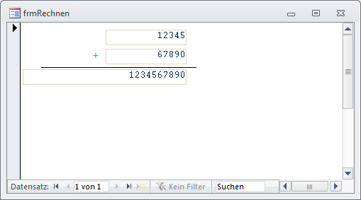 Zeichenverkettung statt Addition