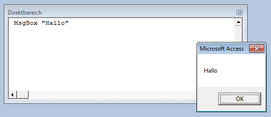 Die einfachste Variante eines Meldungsfensters