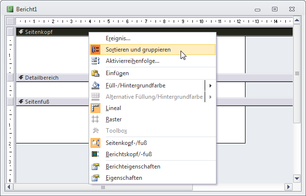 Mit diesem Kontextmenüeintrag öffnen Sie den Dialog Sortieren und gruppieren.