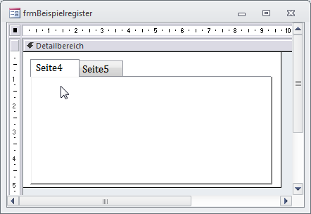 Ein frisch angelegtes Registersteuerelement