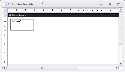 Ein ListView-Steuerelement direkt nach dem Hinzufügen