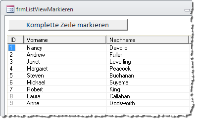 Einstellen der Spalten im ListView-Steuerelement