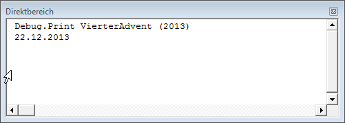 Test der Funktion zum Ermitteln des vierten Advents
