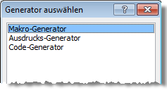 Beim Anlegen einer Ereignisprozedur wählen Sie zunächst den Typ aus.