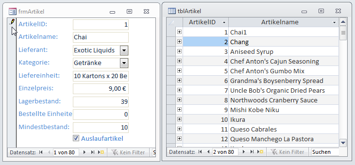 Wann wird der geänderte Wert gespeichert