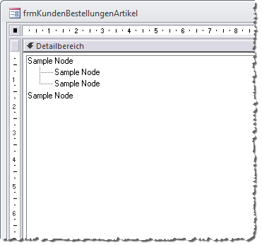 Formular mit dem frisch hinzugefügten TreeView-Steuerelement in der Entwurfsansicht