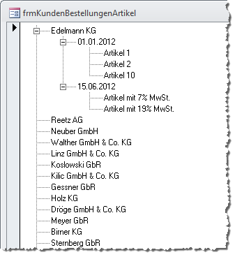 Beispiel für hierarchische Daten
