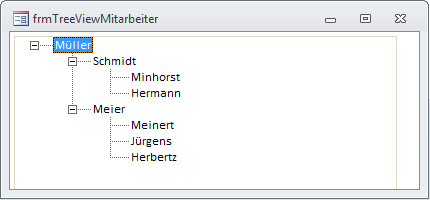 TreeView-Steuerelement zur Abbildung der Mitarbeiter-Hierarchie