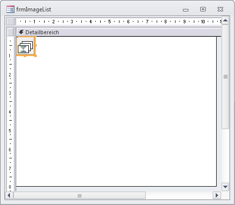 Ein sonst leeres Formular mit einem ImageList-Steuerelement