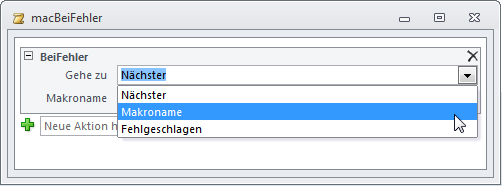 Mögliche Schritte nach dem Auftreten eines Fehlers