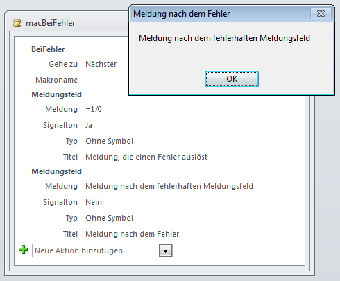 Gehe zu: Nächster fährt nach dem Fehler mit der folgenden Makroaktion fort.