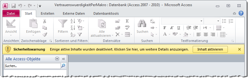 Diese Sicherheitswarnung wird gern übersehen ... oder erscheint erst gar nicht.