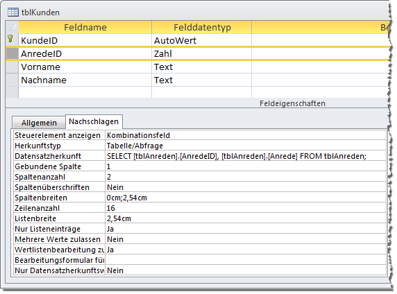 Beispieltabelle für Testzwecke