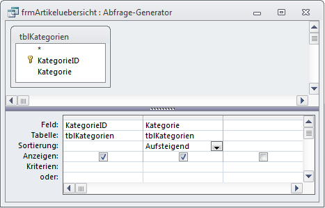 Datensatzherkunft des Kombinationsfeldes cboKategorien