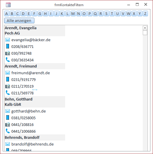 Herkunftsdaten für den Bericht