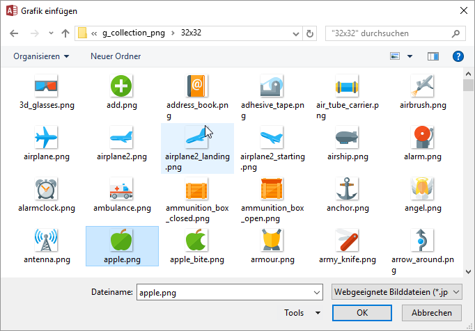 Auswahl der Bilddatei