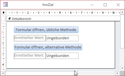 Formular, das andere Formular aufruft und vor dem Schließen deren Werte einliest