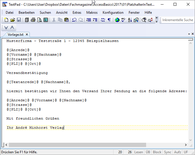 Beispielvorlage als Textdatei