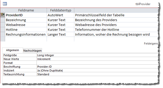 Anpassen der Beschriftung des Feldes Provider-ID für das Bezeichnungsfelder