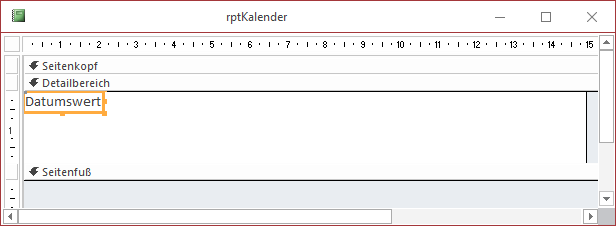Einfügen des Feldes zur Anzeige des Datums