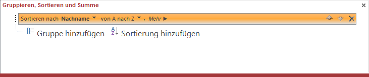 Hinzufügen einer Gruppierung
