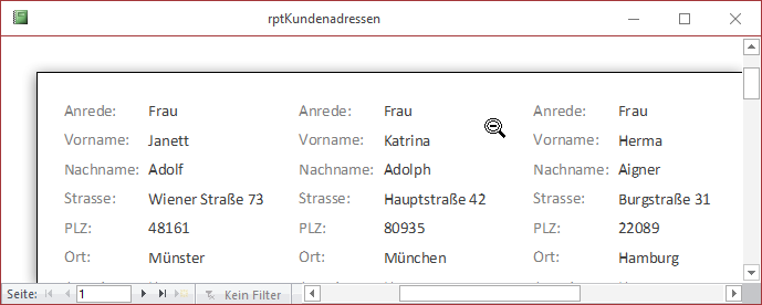 Bericht ohne Ränder und Textrahmen