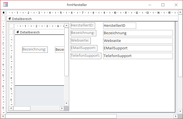 Haupt- und Unterformular zur Anzeige der Daten aus der gleichen Datenherkunft