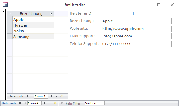 Verwaltung der Hersteller
