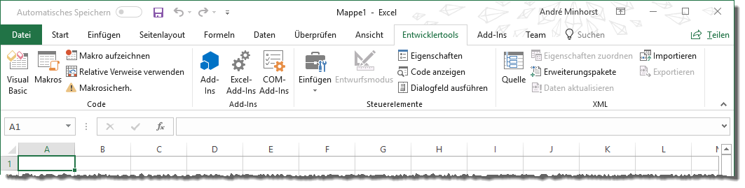 Das Tab Entwicklertools