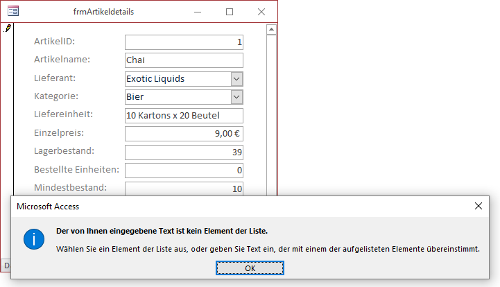 Im Standardzustand bewirkt das Einfügen einer neuen Kategorie diesen Fehler.