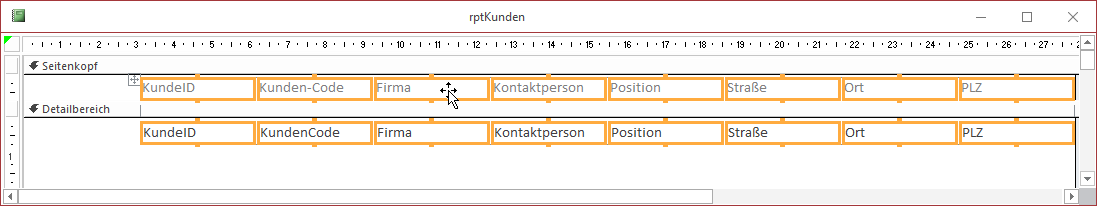 Anwendung des Layouts Tabelle