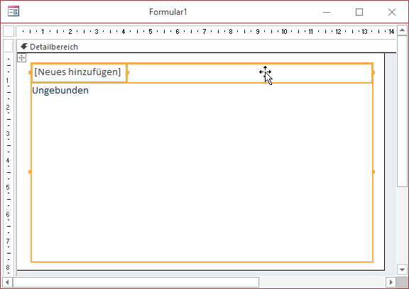Ein frisch angelegtes Navigationssteuerelement