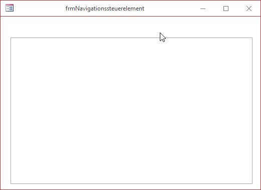 Ein leeres Navigationssteuerelement in der Formularansicht