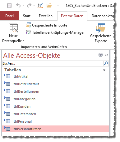 Verknüpfte Tabellen in einer Datenbank