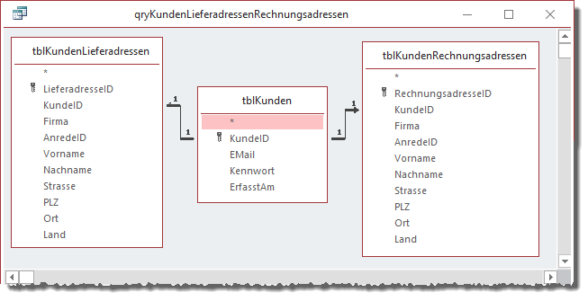 Abfrage mit angepassten Verknüpfungseigenschaften