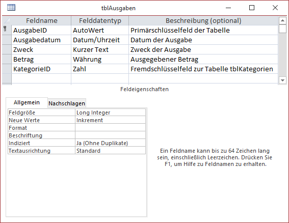 Tabelle für Beispielzwecke