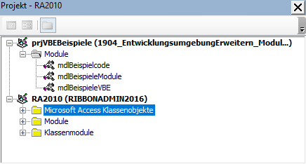 Mehrere VBA-Projekte im Projekt-Explorer