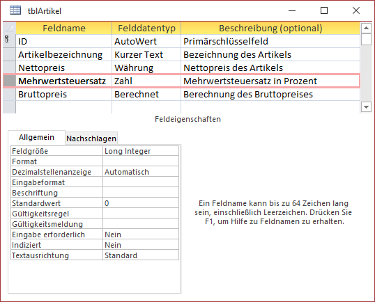 Erster Versuch eines Feldes für Prozentzahlen