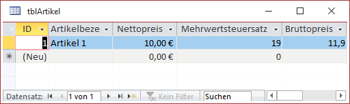 Die Berechnung gelingt, aber wir sehen kein Prozentzeichen.