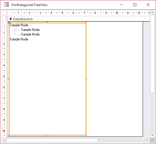 Das Formular mit dem jungfräulichen TreeView-Steuerelement