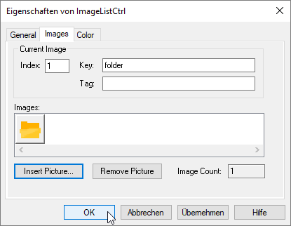 Hinzufügen einer Bilddatei