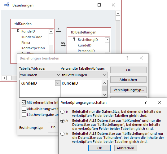 Ändern des Standardwertes für den Verknüpfungstyp