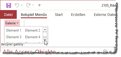 gallery-Element mit Bildlaufleiste