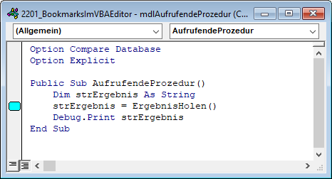 Eine Zeile mit Lesezeichen