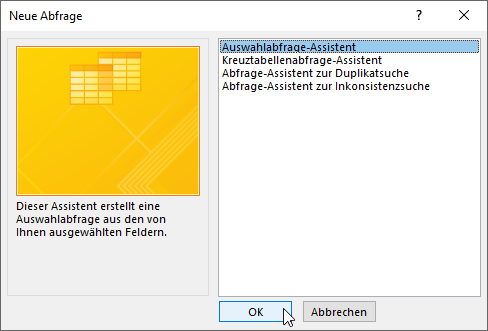 Der Abfrage-Assistent