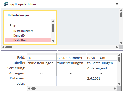 Datum als Vergleichswert