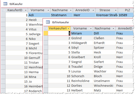 Formular-Entwurf unseres Beispielformulars