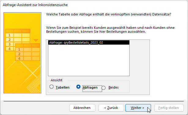 Inkonsistenzen in den Bestelldetails aus Februar 2023 suchen