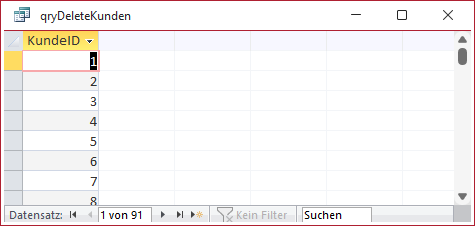 Voraussichtlich von der Aktion betroffene Datensätze